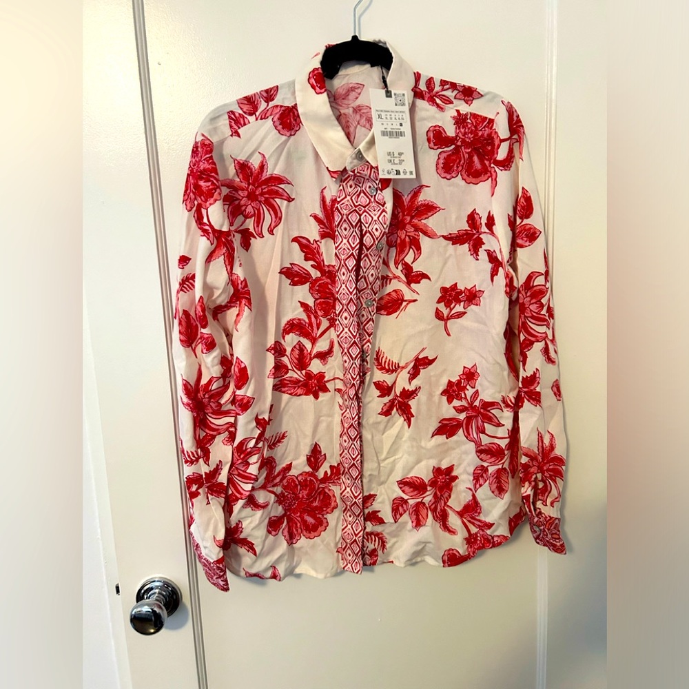 Zara floral blouse